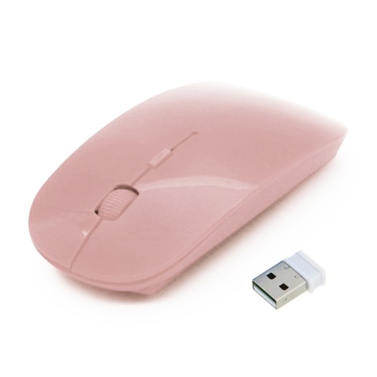 OFFICE MOUSE 2.4GHZ APPLE SHAPED WIRE LESS MOUSE 10M RANGE ROSA